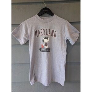 VTG Snoopy Maryland Basketball Shirt Kids 18 Gray Third Street USA 90s